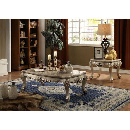 ACME 81040 Ranita Coffee Table, Marble & Champagne