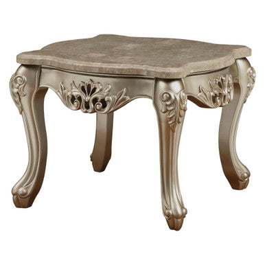 ACME 81042 Ranita End Table, Marble & Champagne ACME Furniture
