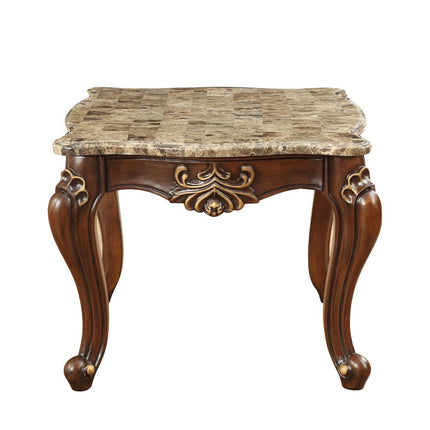 ACME 81052 Shalisa End Table, Marble & Walnut