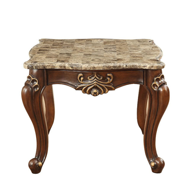 ACME 81052 Shalisa End Table, Marble & Walnut