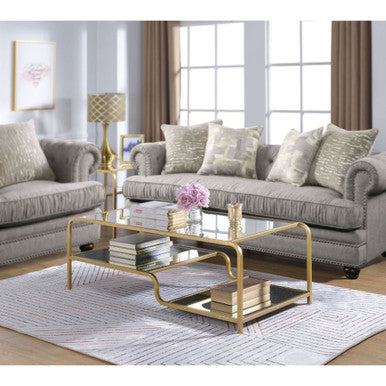 ACME 81090 Astrid Coffee Table, Gold & Mirror ACME Furniture