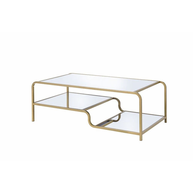 ACME 81090 Astrid Coffee Table, Gold & Mirror