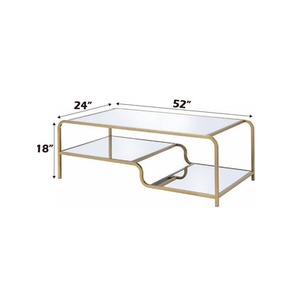 ACME 81090 Astrid Coffee Table, Gold & Mirror