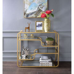 ACME 81093 Astrid Sofa Table, Gold & Mirror