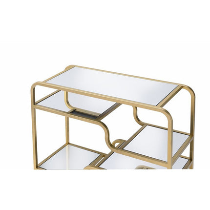 ACME 81093 Astrid Sofa Table, Gold & Mirror
