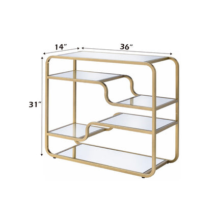 ACME 81093 Astrid Sofa Table, Gold & Mirror