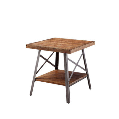 ACME 81177 Ikram 2 Piece Pack End Table, Weathered Oak & Sandy Black ACME Furniture
