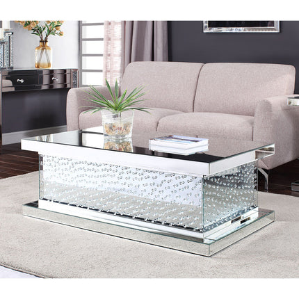 ACME 81410 Nysa Coffee Table, Mirrored & Faux Crystals