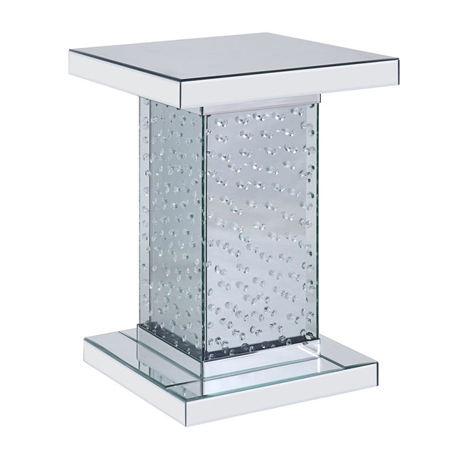 ACME 81412 Nysa End Table, Mirrored & Faux Crystals