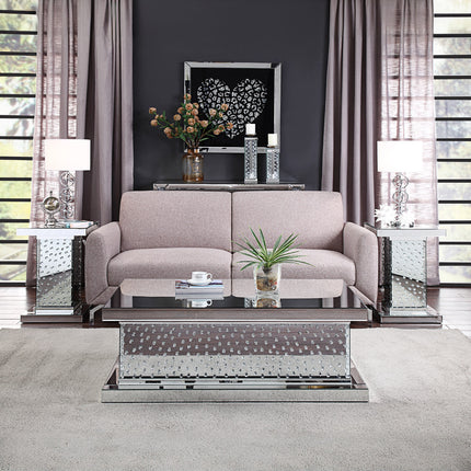 ACME 81412 Nysa End Table, Mirrored & Faux Crystals