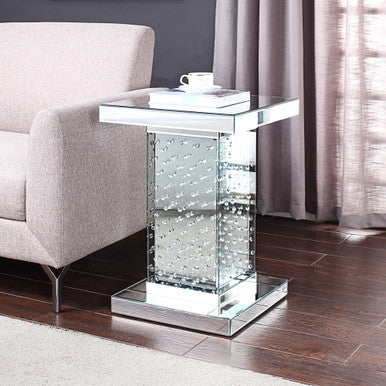 ACME 81412 Nysa End Table, Mirrored & Faux Crystals ACME Furniture
