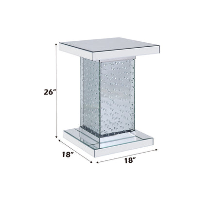 ACME 81412 Nysa End Table, Mirrored & Faux Crystals