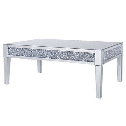 ACME 81415 Noralie Coffee Table, Mirrored & Faux Diamonds