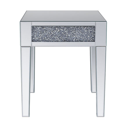 ACME 81417 Noralie End Table, Mirrored & Faux Diamonds