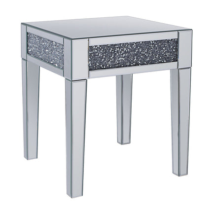 ACME 81417 Noralie End Table, Mirrored & Faux Diamonds