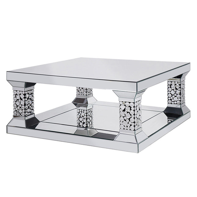 ACME 81425 Kachina Coffee Table, Mirrored & Faux Gem