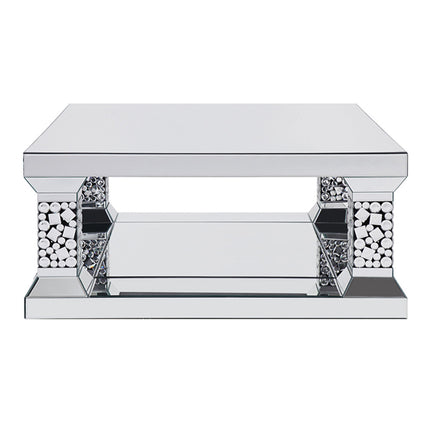 ACME 81425 Kachina Coffee Table, Mirrored & Faux Gem