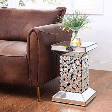 ACME 81427 Kachina End Table, Mirrored & Faux Gem ACME Furniture