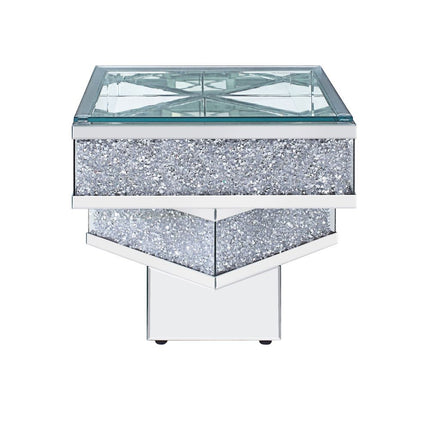 ACME 81467 Noralie End Table, Mirrored & Faux Diamonds