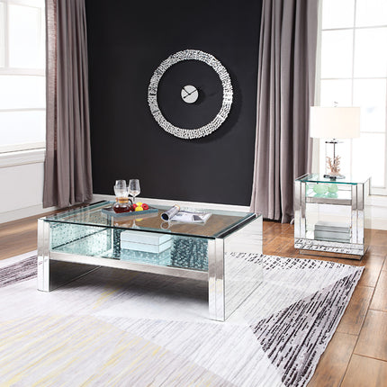 ACME 81470 Nysa Coffee Table, Mirrored & Faux Crystals