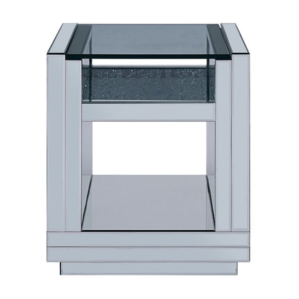 ACME 81472 Nysa End Table, Mirrored & Faux Crystals