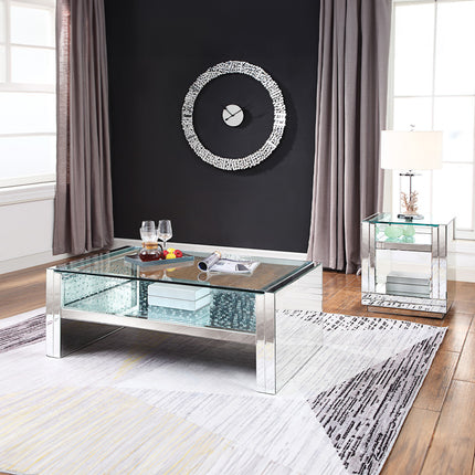 ACME 81472 Nysa End Table, Mirrored & Faux Crystals