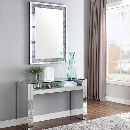 ACME 81473 Nysa Sofa Table, Mirrored & Faux Crystals