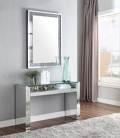 ACME 81473 Nysa Sofa Table, Mirrored & Faux Crystals ACME Furniture