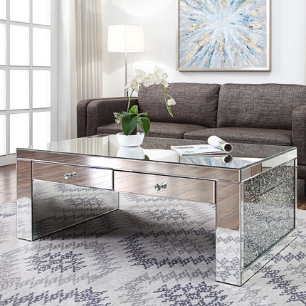 ACME 81475 Noralie Coffee Table, Mirrored & Faux Diamonds