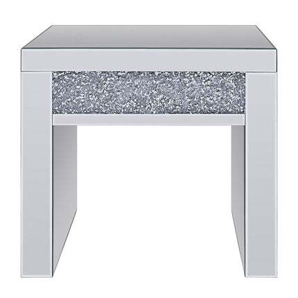 ACME 81477 Noralie End Table, Mirrored & Faux Diamonds