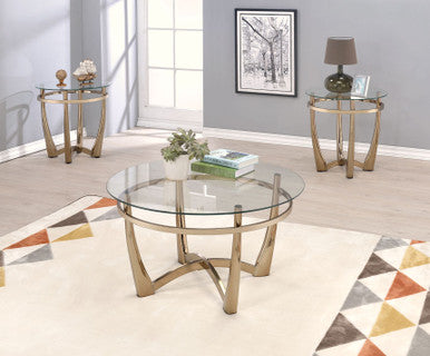 ACME 81610 Orlando II Coffee Table, Champagne & Clear Glass ACME Furniture