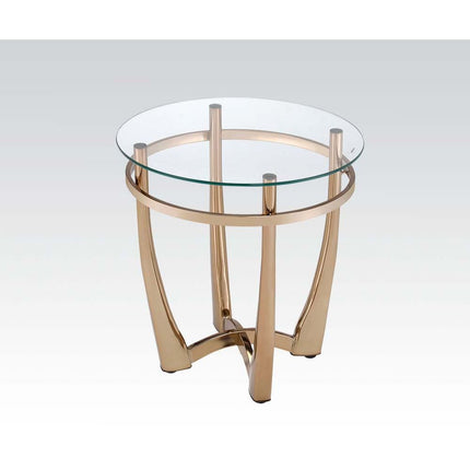 ACME 81612 Orlando II End Table, Champagne & Clear Glass