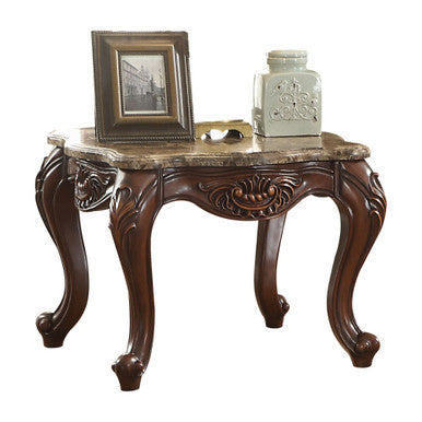 ACME 81657 Jardena End Table, Marble & Cherry Oak ACME Furniture