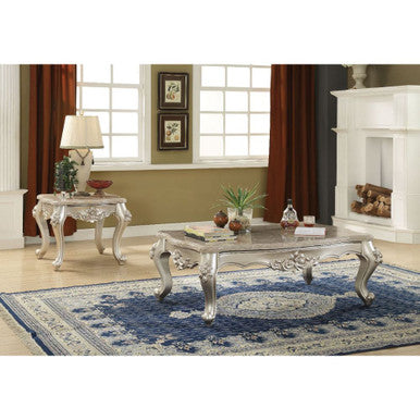 ACME 81665 Bently Coffee Table, Marble & Champagne ACME Furniture