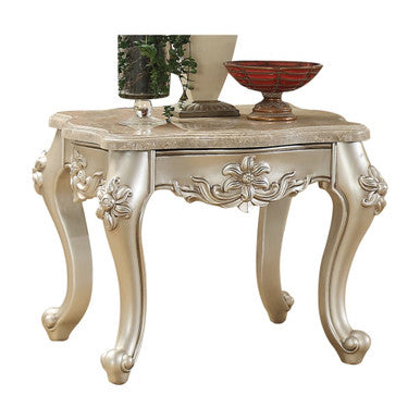 ACME 81667 Bently End Table, Marble & Champagne ACME Furniture