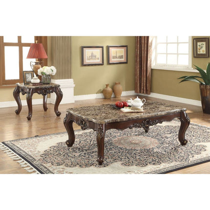 ACME 81685 Devayne Coffee Table, Marble & Dark Walnut