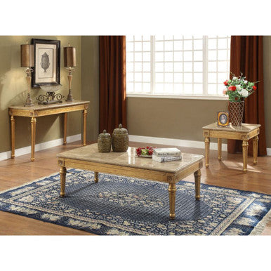 ACME 81715 Daesha Coffee Table, Marble & Antique Gold ACME Furniture