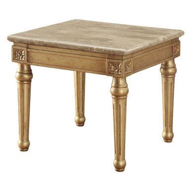 ACME 81717 Daesha End Table, Marble & Antique Gold ACME Furniture
