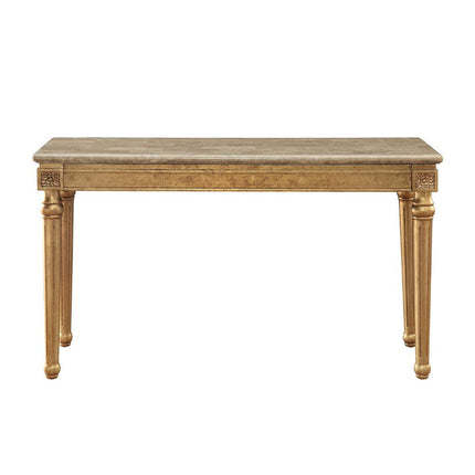ACME 81718 Daesha Sofa Table, Marble & Antique Gold