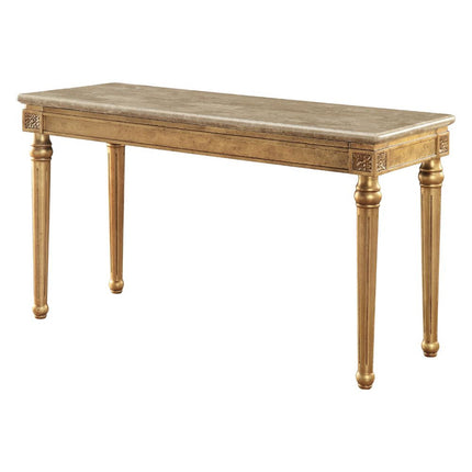 ACME 81718 Daesha Sofa Table, Marble & Antique Gold
