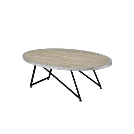ACME 81730 Allis Coffee Table, Weathered Gray Oak
