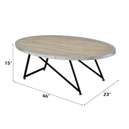 ACME 81730 Allis Coffee Table, Weathered Gray Oak