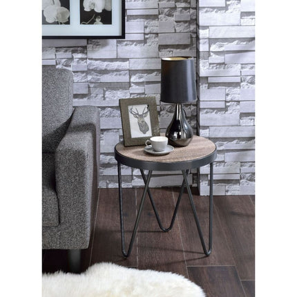 ACME 81737 Bage End Table, Weathered Gray Oak