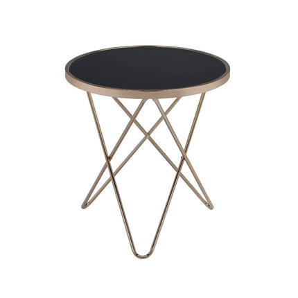 ACME 81832 Valora End Table, Champagne & Black Glass