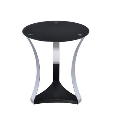 ACME 81917 Geiger End Table, Chrome & Black Glass ACME Furniture