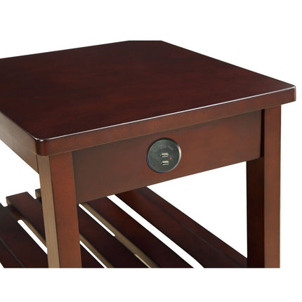 ACME 81955 Wasaki Side Table (USB), Espresso