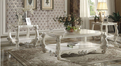 ACME 82123 Versailles Coffee Table, Bone White ACME Furniture