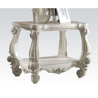 ACME 82124 Versailles End Table, Bone White ACME Furniture