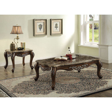 ACME 82147 Latisha End Table, Marble & Antique Oak ACME Furniture