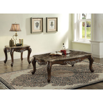 ACME 82145 Latisha Coffee Table, Marble & Antique Oak